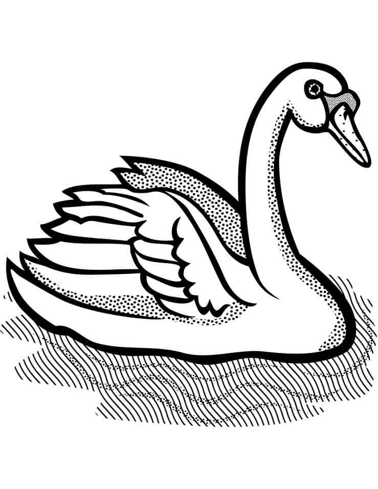 Dibujo de Cisne Mudo para Colorear y Imprimir