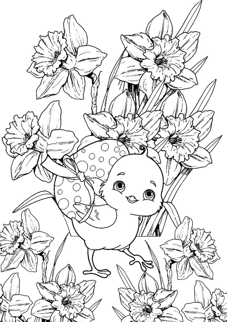 Dibujo de Pájaro Con Clematis Scaled para Colorear y Imprimir