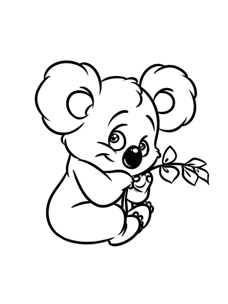 Dibujo de Increíble Koala para Colorear y Imprimir