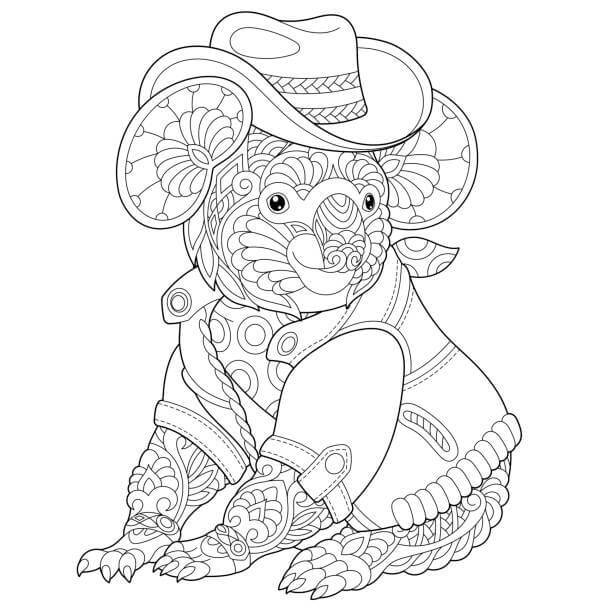 Dibujo de Koala Es para Adultos para Colorear y Imprimir