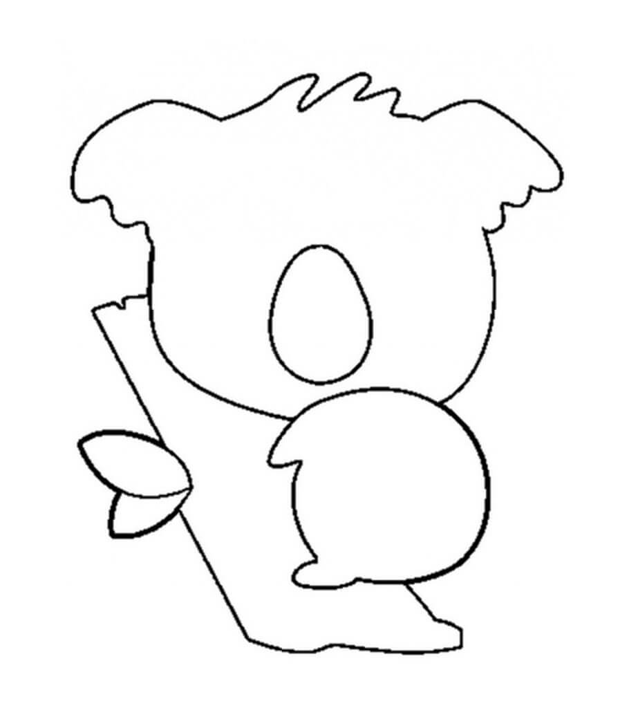 Dibujo de Koala Fácil para Colorear y Imprimir