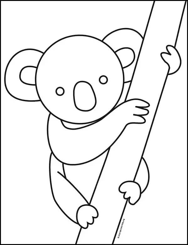 Dibujo de Koala Imprimible para Colorear y Imprimir