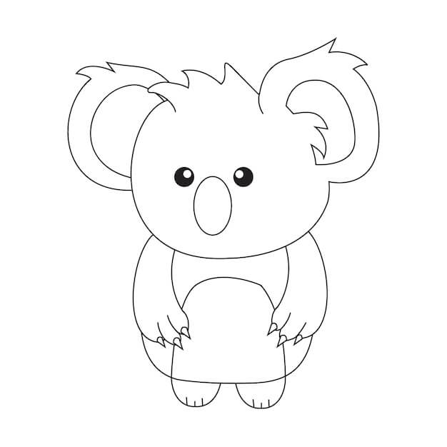 Dibujo de Koala Perfecto para Colorear y Imprimir