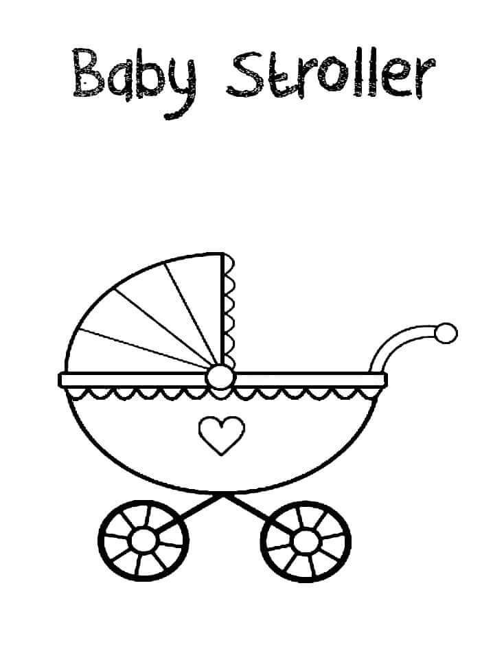 Dibujo de Carrito de Bebé para Colorear y Imprimir