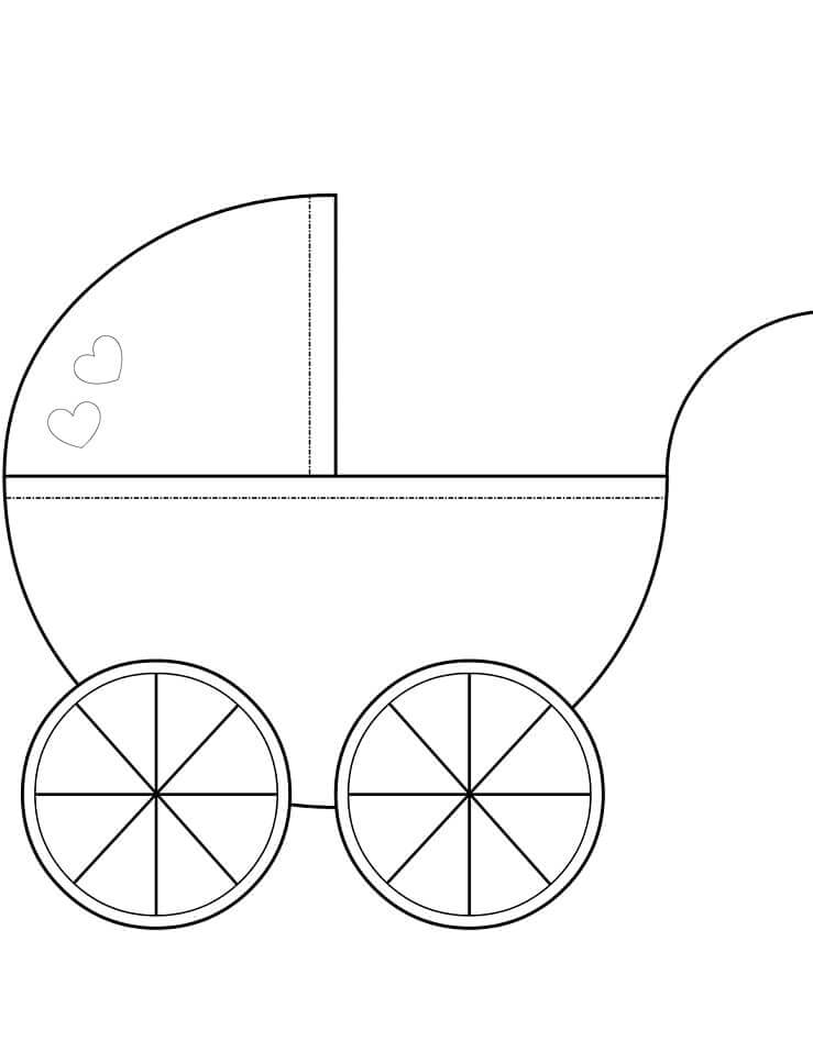 Dibujo de Cochecito de Niño para Colorear y Imprimir