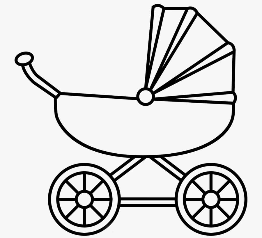 Dibujo de Cochecito Sencillo para Colorear y Imprimir