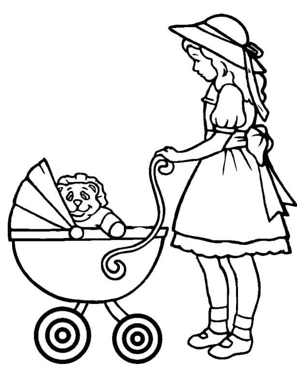 Dibujo de Juguete En Cochecito para Colorear y Imprimir