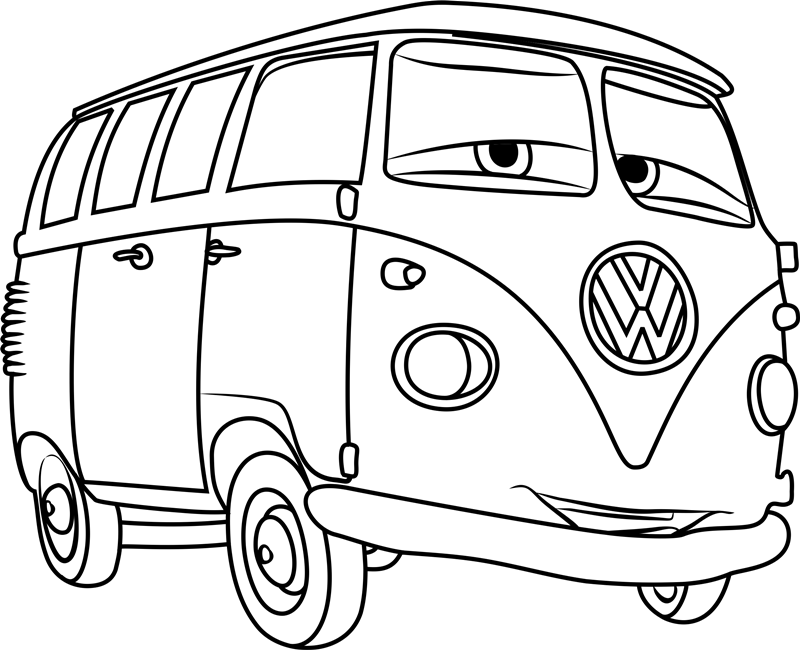 Dibujo de Fillmore Sonriendo para Colorear y Imprimir