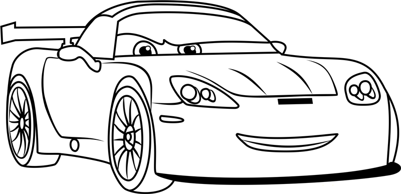 Dibujo de Jeff Gorvette de Coches 3 para Colorear y Imprimir