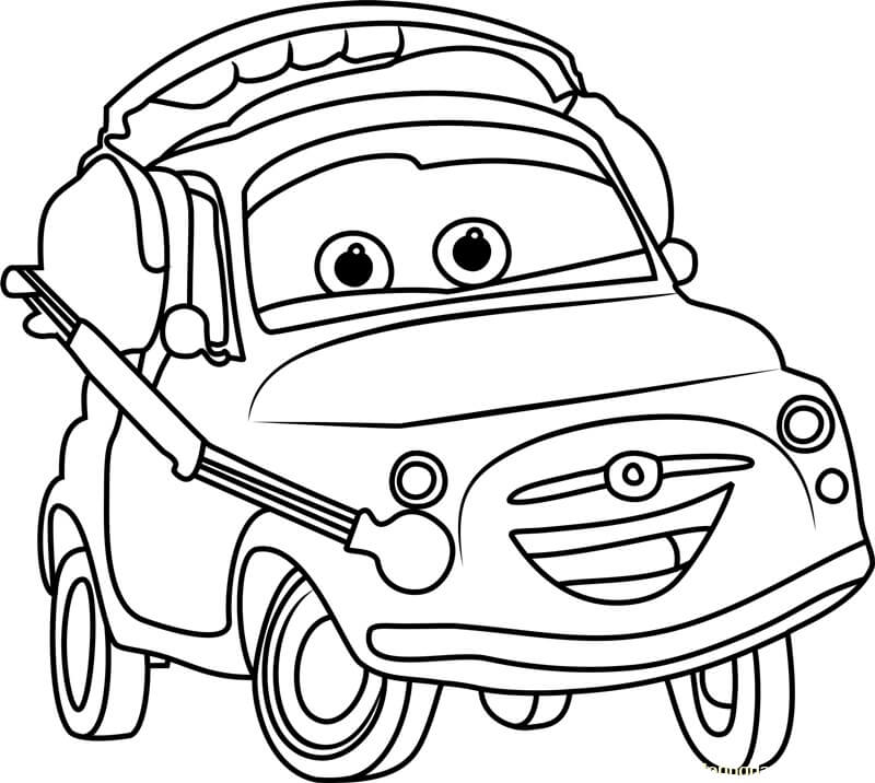 Dibujo de Luigi Del Coche 3 1 para Colorear y Imprimir