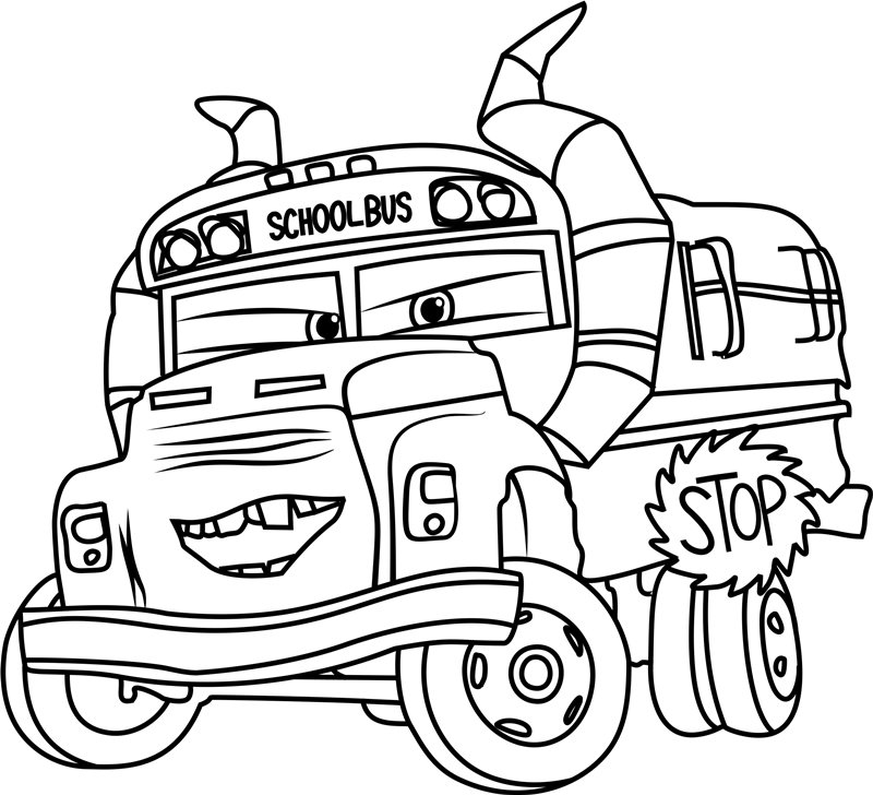 Dibujo de Señorita Buñuelo de Los Coches 3 para Colorear y Imprimir
