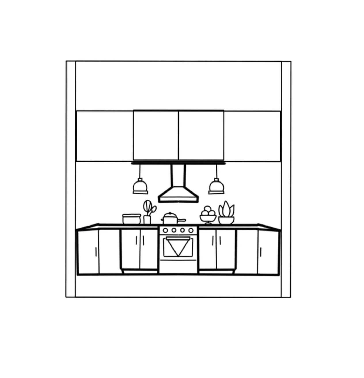 Dibujo de Cocina Perfecta para Colorear y Imprimir