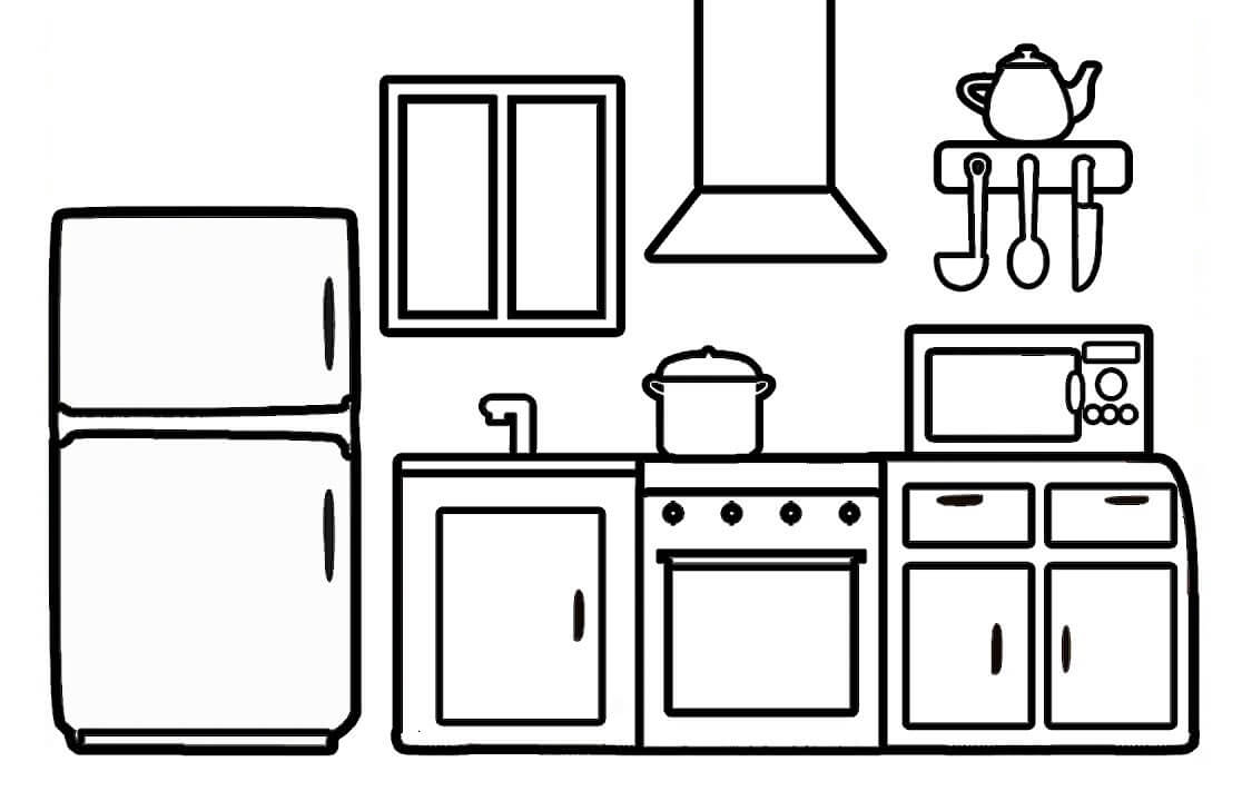 Dibujo de Gran Cocina para Colorear y Imprimir