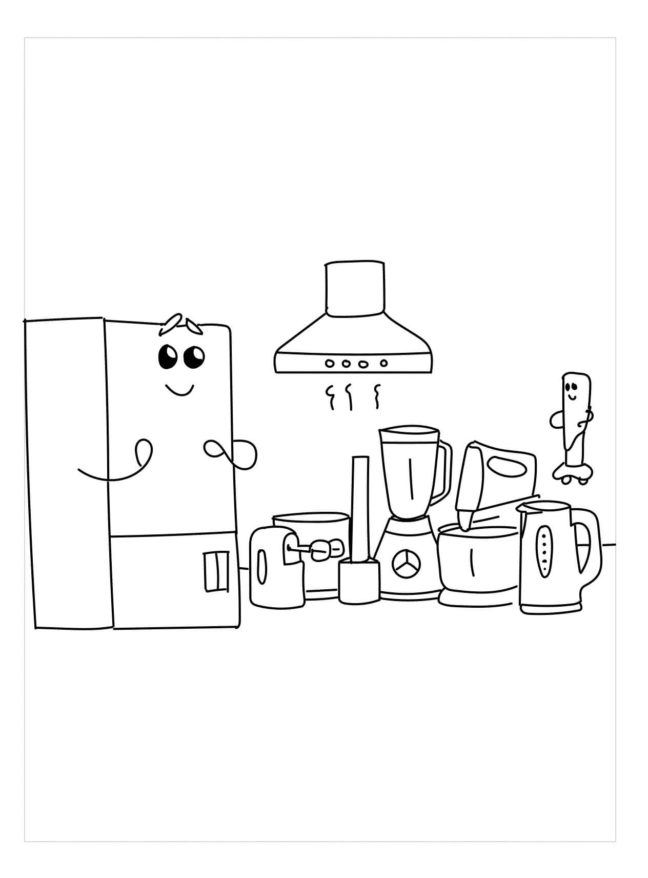 Dibujo de Menaje de Cocina para Colorear y Imprimir