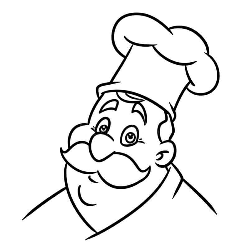 dibujo chef culinario de dibujos animados para colorear