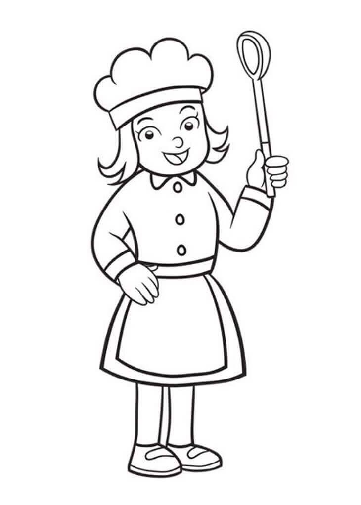 dibujo cocerina chica encantadora para colorear