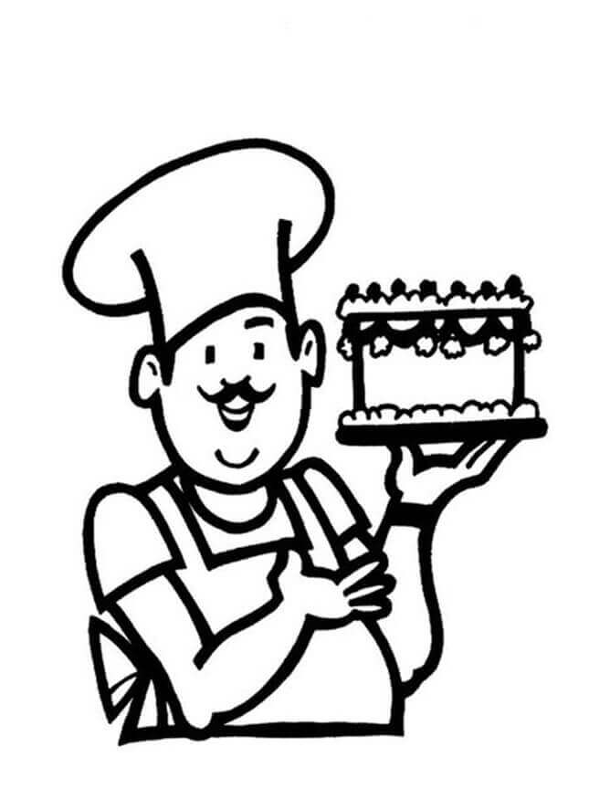 dibujo cocinero gordo para colorear