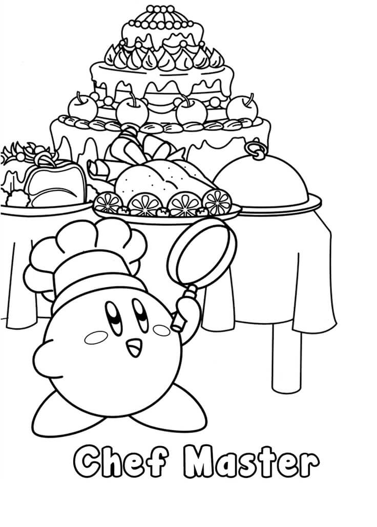 dibujo maestro cocinero kirby para colorear