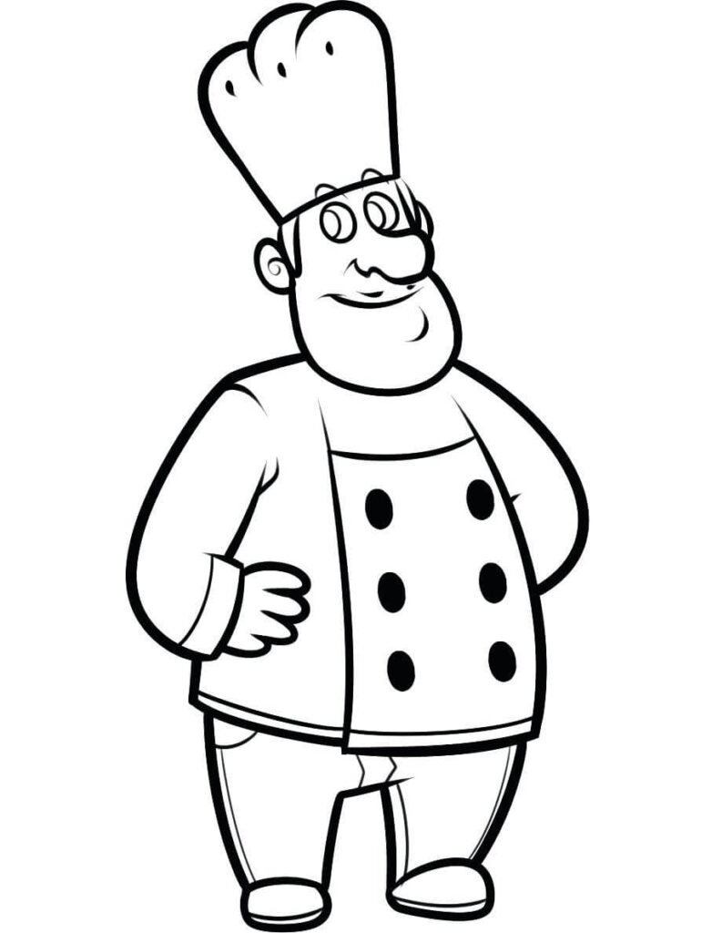 Dibujo Un Cocinero Gordo Para Colorear