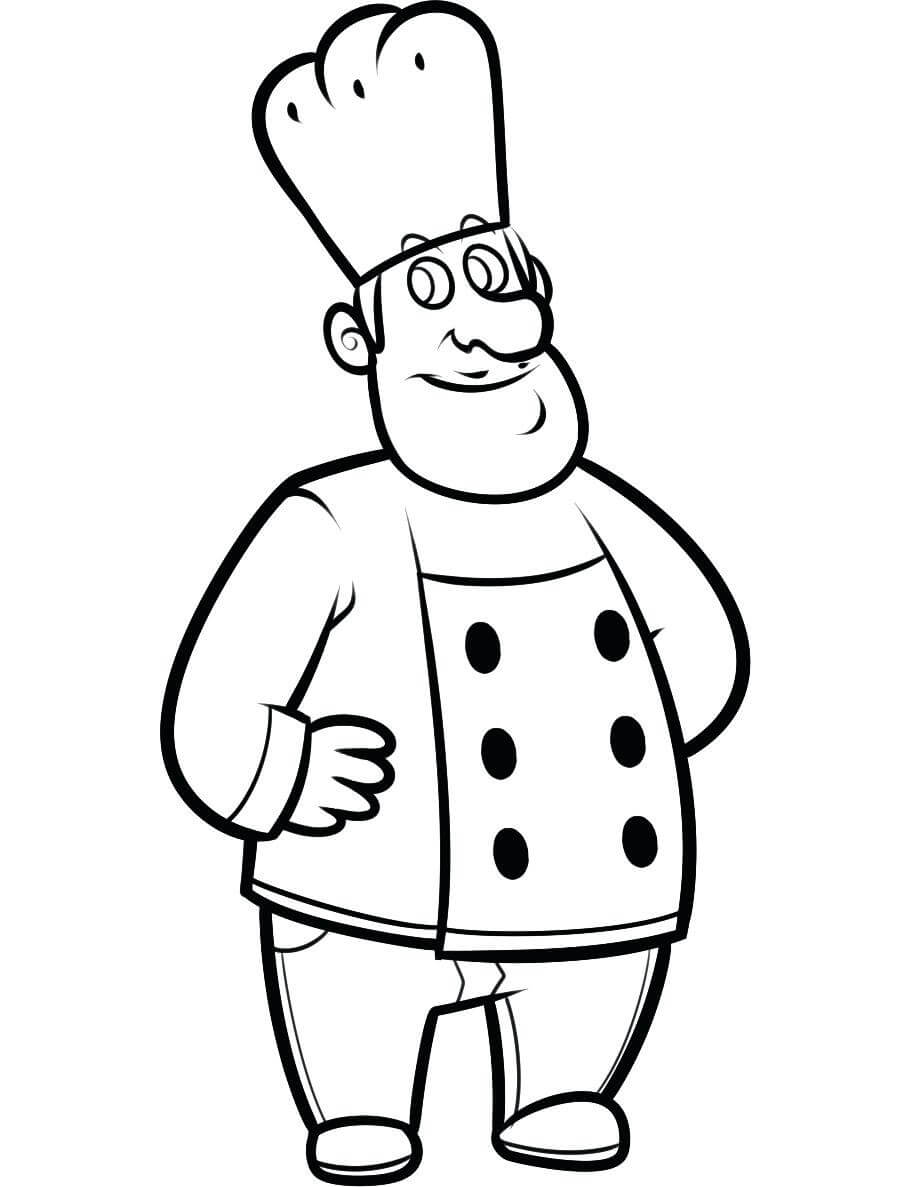 dibujo un cocinero gordo para colorear