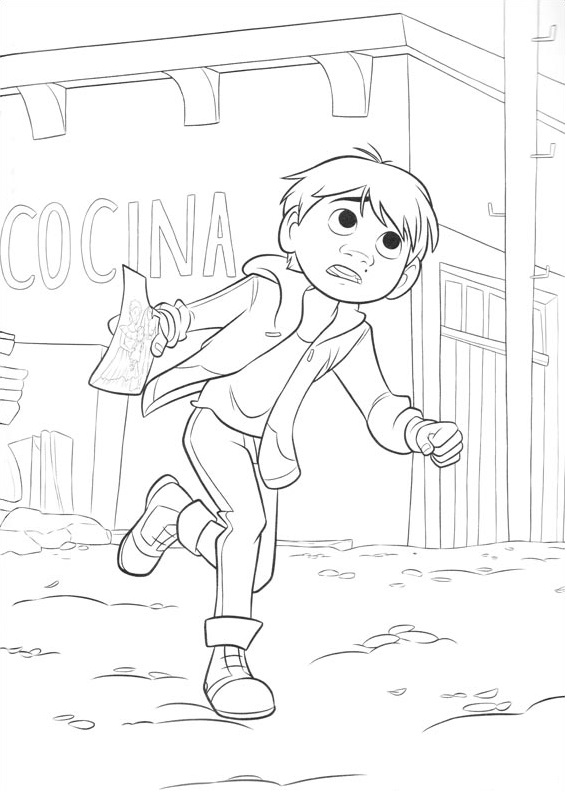 Dibujo de Miguel Corriendo para Colorear y Imprimir