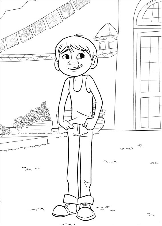 Dibujo de Miguel Sonriendo para Colorear y Imprimir