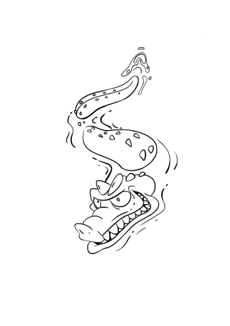 dibujo cocodrilo asustado nadando para imprimir y colorear