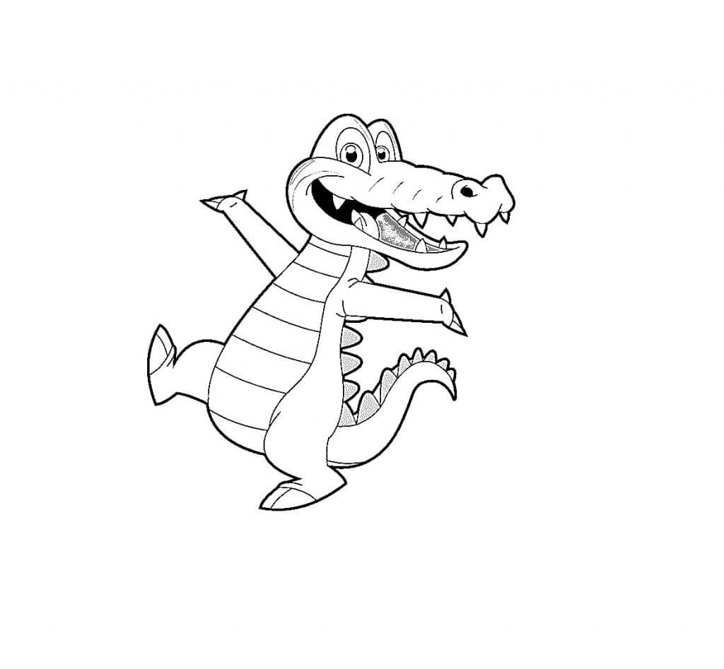 dibujo cocodrilo facil para imprimir y colorear