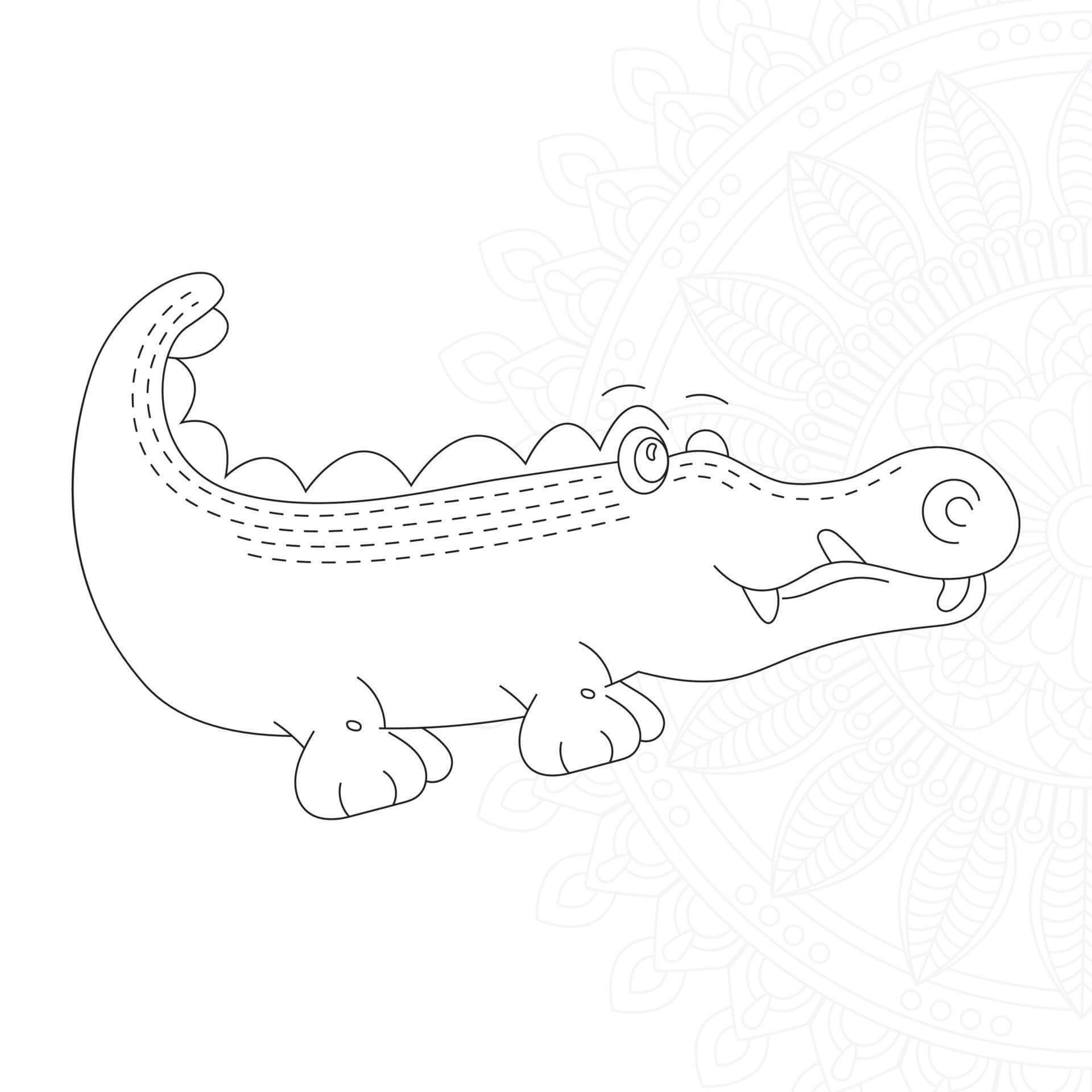 dibujo cocodrilo impresionante para imprimir y colorear