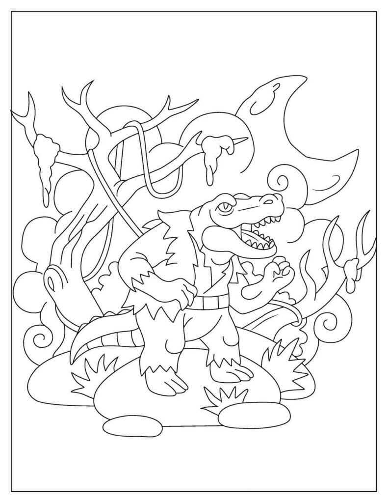 dibujo cocodrilo mandala para imprimir y colorear