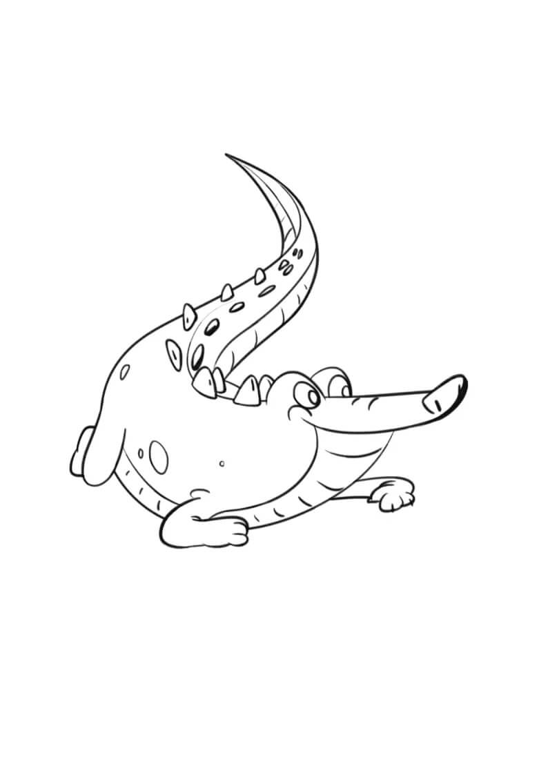 dibujo cocodrilo sencillo para imprimir y colorear
