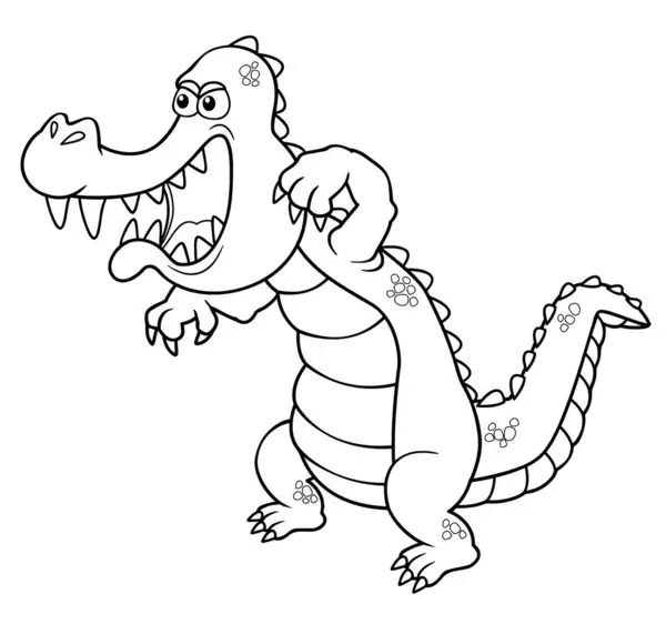 Dibujo de Cocodrilo Enojado para Colorear y Imprimir