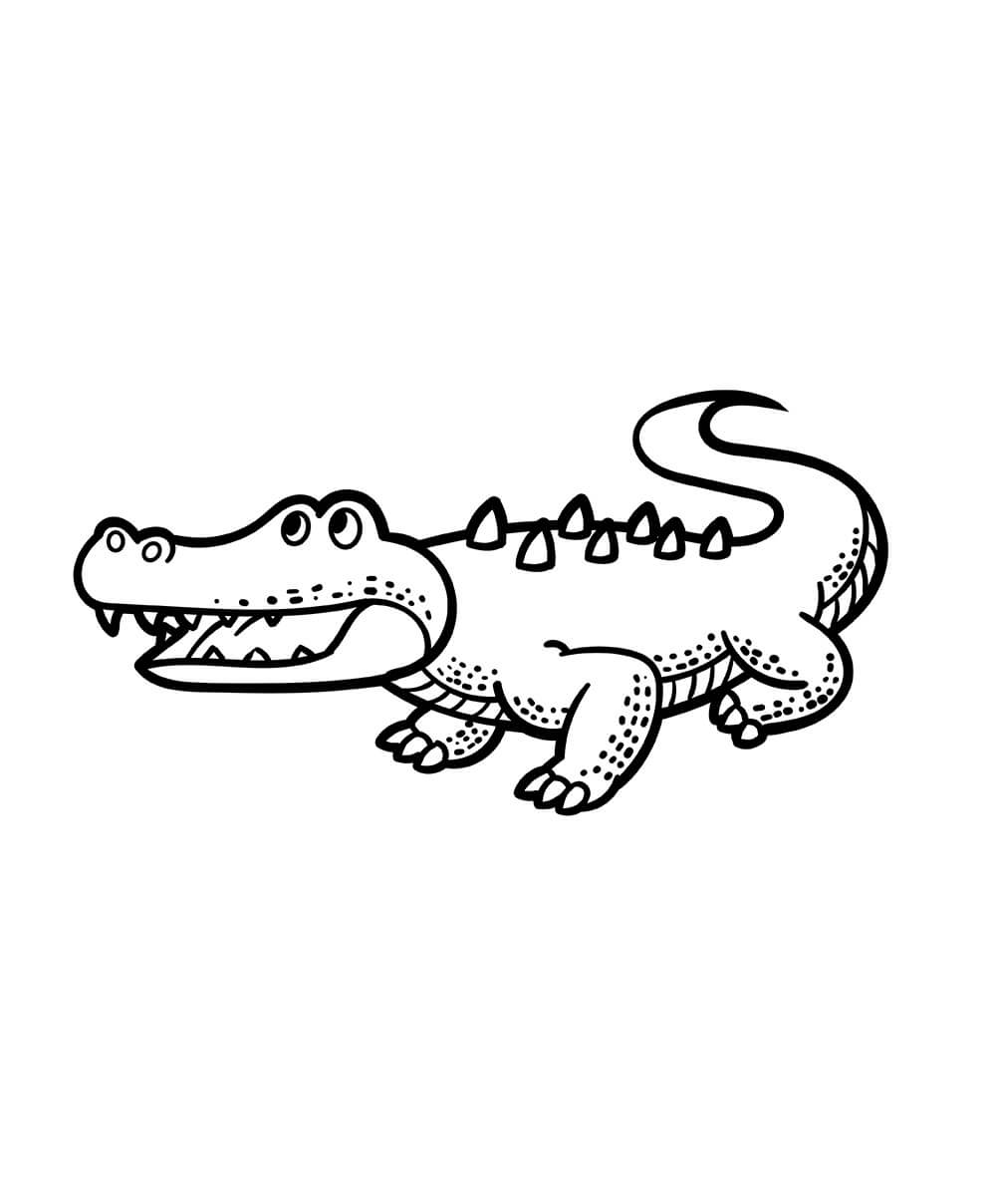 dibujo gancho divertido y cocodrilo para imprimir y colorear