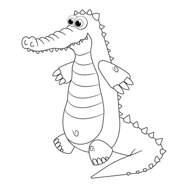 dibujo gran cocodrilo para imprimir y colorear