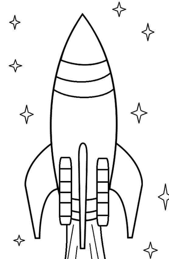 Dibujo de Cohete 3 para Colorear y Imprimir