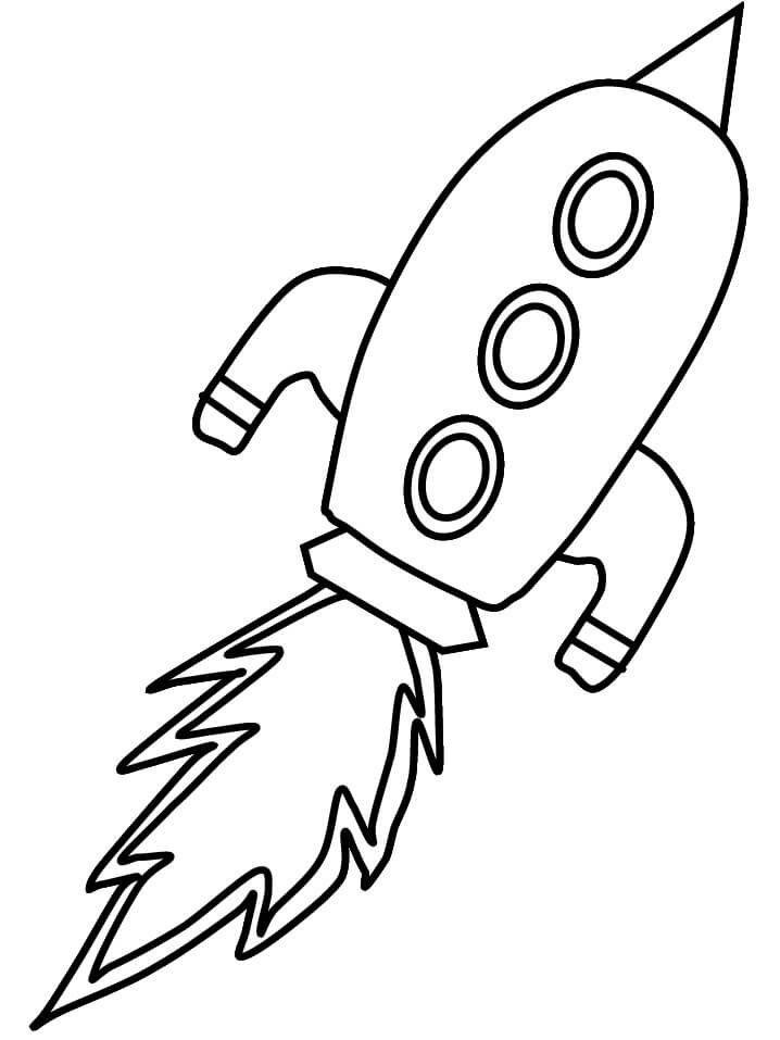 Dibujo de Cohete 4 para Colorear y Imprimir