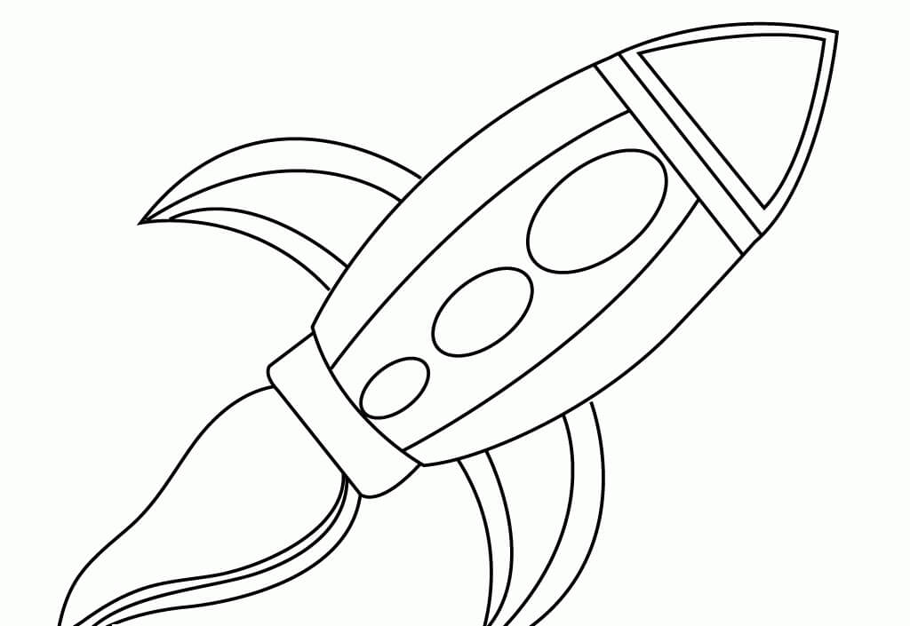 Dibujo de Cohete Normal para Colorear y Imprimir