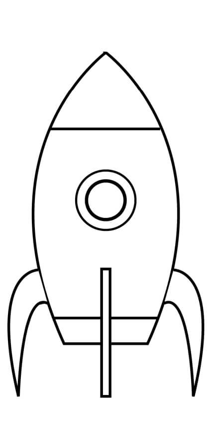Dibujo de Cohete Simple para Colorear y Imprimir