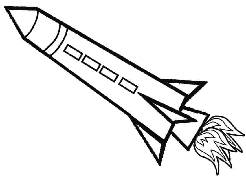 Dibujo de Nave Espacial Larga para Colorear y Imprimir
