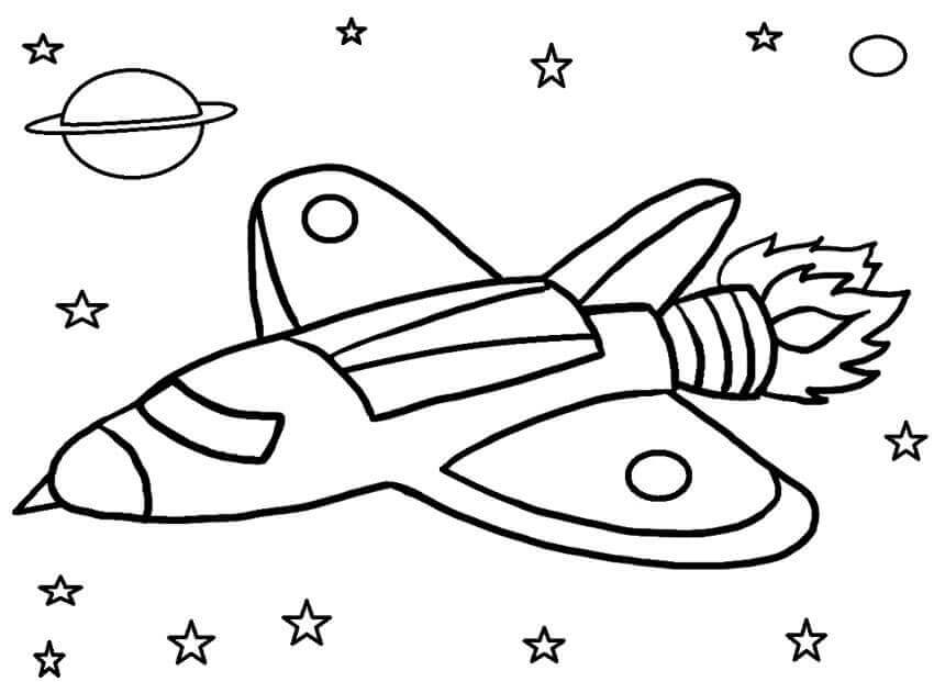 Dibujo de Nave Espacial para Niños para Colorear y Imprimir