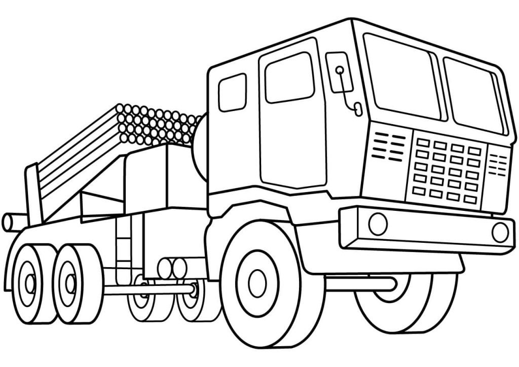 Dibujo de Sistema de Cohetes de Lanzamiento Multiple para Colorear y Imprimir