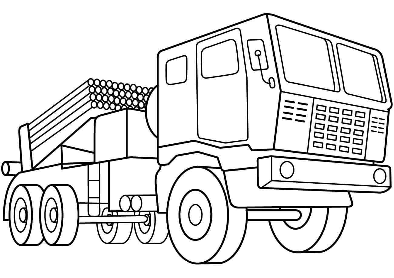 Dibujo de Sistema de Cohetes de Lanzamiento Multiple para Colorear y Imprimir