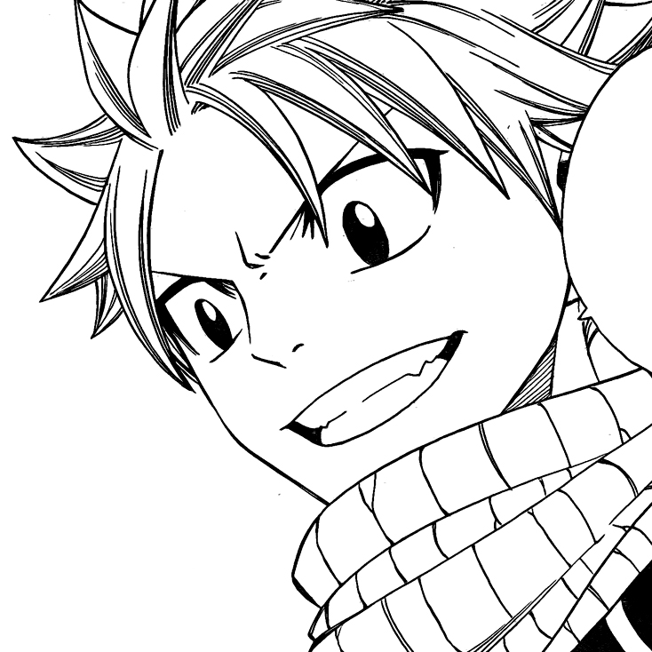 Dibujo de Natsu Sonriente para Colorear y Imprimir