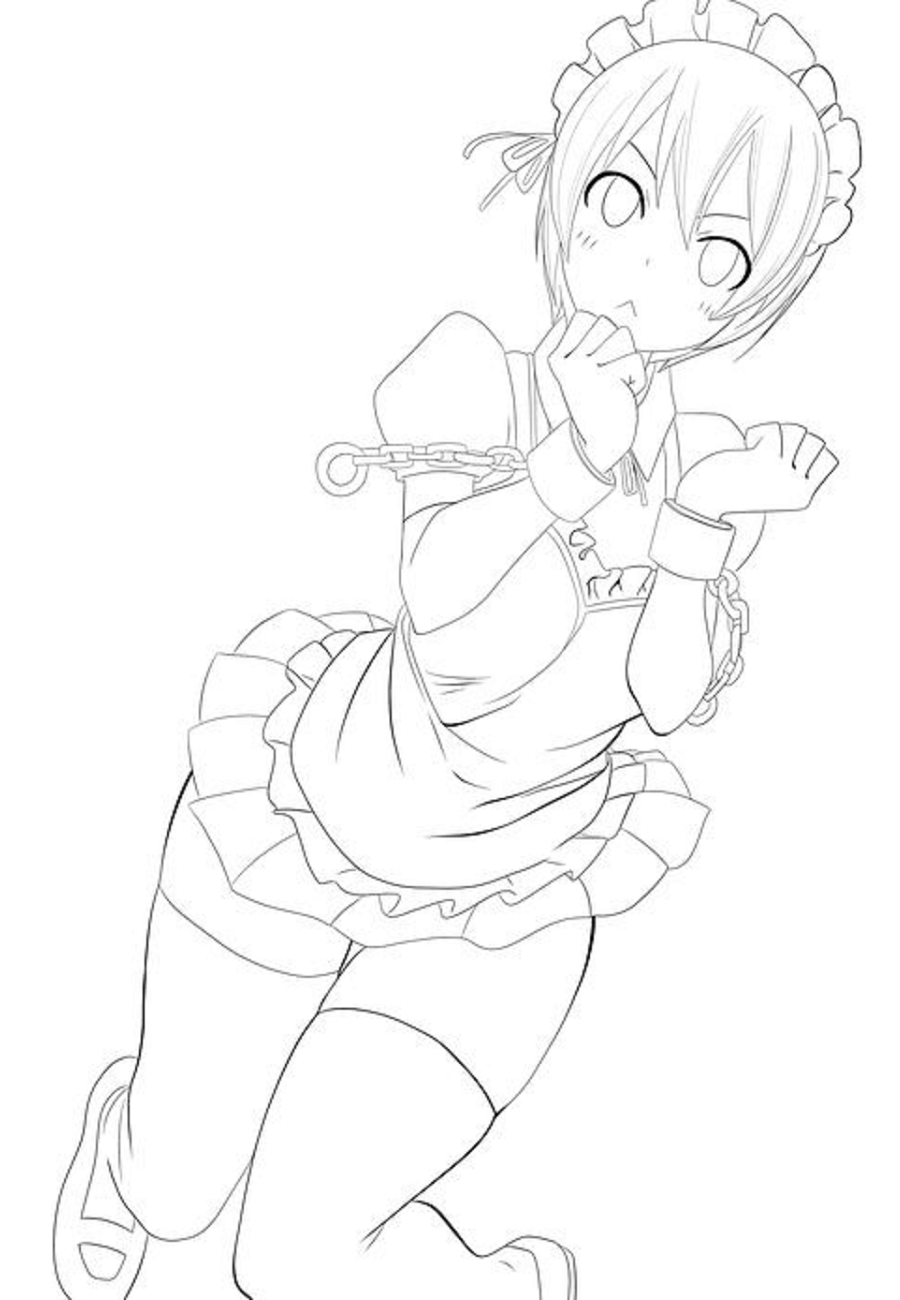 Dibujo de Virgo Arte Lineal de Minouze para Colorear y Imprimir