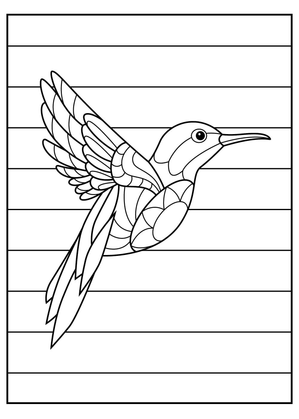 dibujo buen colibri para imprimir y colorear