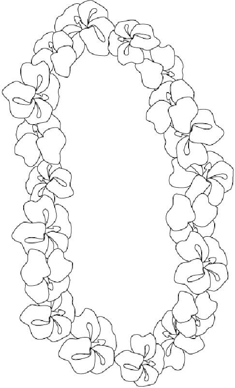 Dibujo de Collares de Flores para Colorear y Imprimir