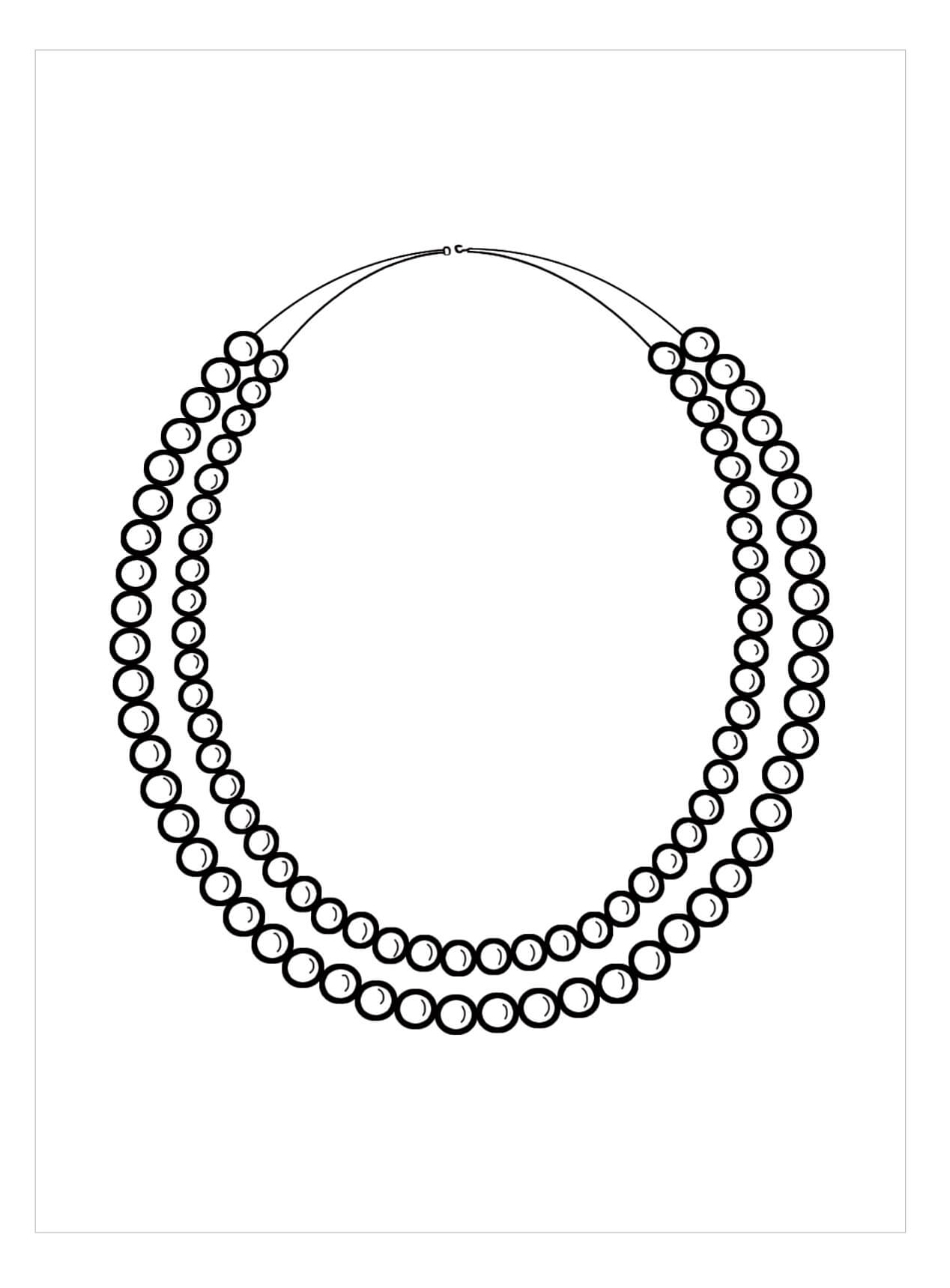 Dibujo de Collares y Otras Joyas para Colorear y Imprimir