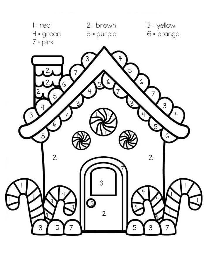 Color de la Casa por Número para Colorear