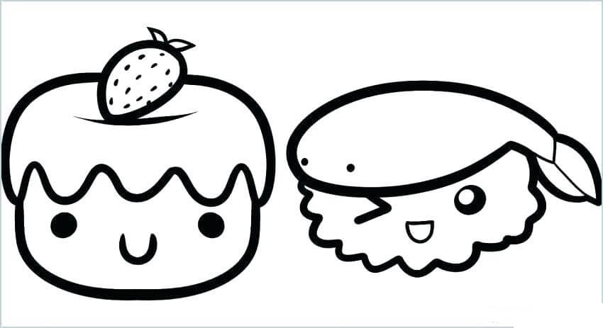 dibujo lindas bolas de arroz para colorear