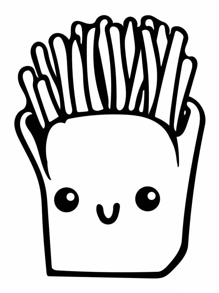 dibujo lindas papas fritas para colorear